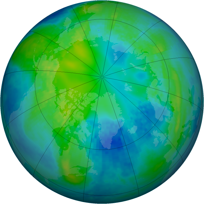 Arctic ozone map for 24 October 2003
